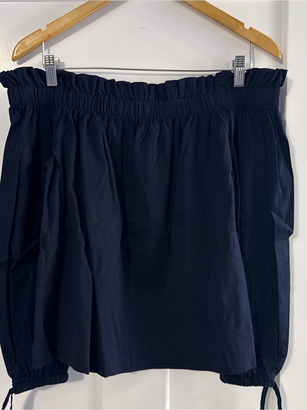 Banana Republic Navy Off-Shoulder Peasant Top